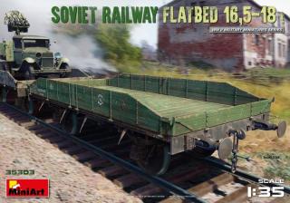 Plastikowy model radzieckiego wagonu płaskiego - platformy do sklejania w skali 1:35 z firmy MiniArt nr 35303
