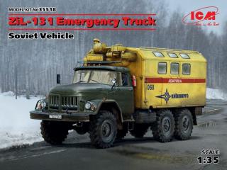 Plastikowy model radzieckiej terenowej ciężarówki ZiL-131 do sklejania w skali 1:35 z firmy ICM nr 35518