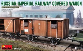 Plastikowy model rosyjskiego imperialnego wagonu kolejowego z WWI do sklejania w skali 1:35 z firmy MiniArt nr 39002