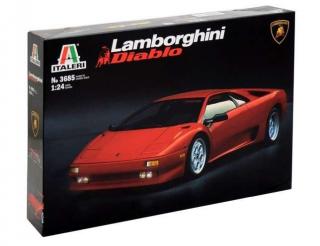 Plastikowy model samochodu Lamborghini Diablo do sklejania w skali 1:24 z firmy Italeri nr katalogowy 3685