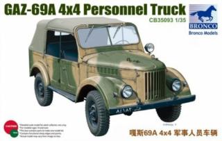 Plastikowy model samochodu terenowego GAZ-69A 4x4 do sklejania w skali 1:35 z firmy Bronco Models nr CB35093