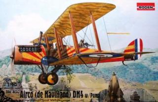 Plastikowy model samolotu Airco (de Havilland) DH4 1:48 Roden 430