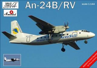Plastikowy model samolotu Antonov Am-24B/RV do sklejania 1:144 Amodel 1464-01
