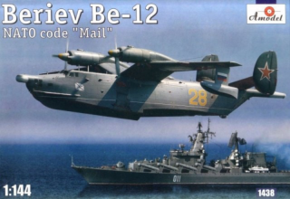 Plastikowy model samolotu Beriev Be-12 kod NATO Mail do sklejania w skali 1:144 z firmy Amodel nr 1438.