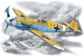 Plastikowy model samolotu do sklejania, niemieckiego myśliwca Messerschmitt Bf 109F-4Z/Trop w skali 1:48 z firmy ICM nr katalogowy 48105.