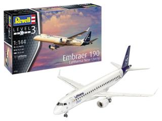 Plastikowy model samolotu Embraer 190 Lufthansa do sklejania Revell 03883 skala 1:144
