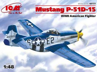 Plastikowy model samolotu Mustang P-51D-15 do sklejania 1:48 ICM 48151