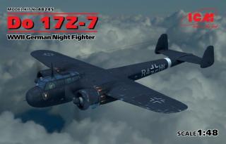 Plastikowy model samolotu - nocnego myśliwca Dornier Do 17Z-7 do sklejania w skali 1:48 z firmy ICM nr katalogowy 48245
