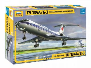 Plastikowy model samolotu pasażerskiego Tu-134A/B-3 do sklejania Zvezda 7007 skala 1:144