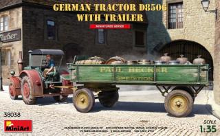 Plastikowy model traktora D8506 z przyczepą do sklejania 1:35 MiniArt 38038