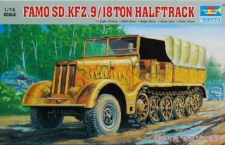 Plastikowy model transportera Famo SdKfz.9 do sklejania w skali 1:72 z firmy Trumpeter nr 07203