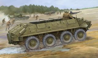 Plastikowy model transportera opancerzonego BTR-60P APC do sklejania w skali 1:35 z firmy Trumpeter nr 01542