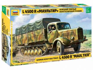 Plastikowy model transportera półgąsienicowego Half-Truck Maultier 4,5t do sklejania z firmy Zvezda 3603 w skali 1:35