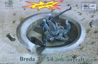 Plastikowy model włoskiej armaty przeciwlotniczej Breda 37/54 do sklejania w skali 1:35 z firmy IBG nr katalogowy 35009