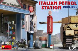 Plastikowy model włoskiej stacji benzynowej z lat 1930-40 do sklejania w skali 1:35 z firmy MiniArt nr 35620