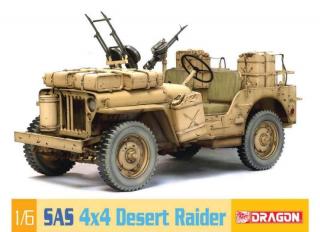 Plastikowy model wojskowego jeepa 4x4 w służbie SAS do sklejania w skali 1:6 z firmy Dragon nr 75038