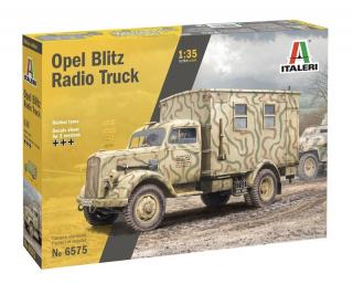 Plastikowy model wojskowego samochodu ciężarowego Opel Blitz w wersji pojazdu dowodzenia z systemem radiowym, model do sklejania w skali 1:35 z firmy Italeri nr 6575