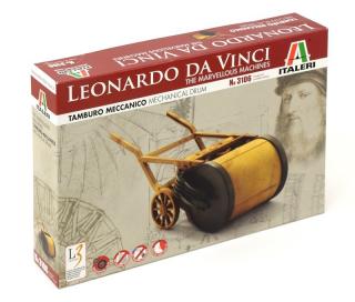 Plastikowy model z serii Leonardo da Vinci - mechaniczny bęben do składania, zestaw z firmy Italeri nr 3106