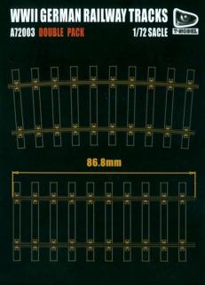 T-Model A72003D WWII German Railway Tracks 1/72 - 70 cm (double pack)