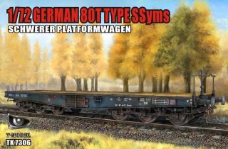 T-Model TK7306 German 80t Type SSyms Schwerer Platformwagen 1/72