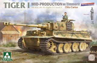 Takom 2200 Tiger I Mid Production w/Zimmerit  Otto Carius 1/35