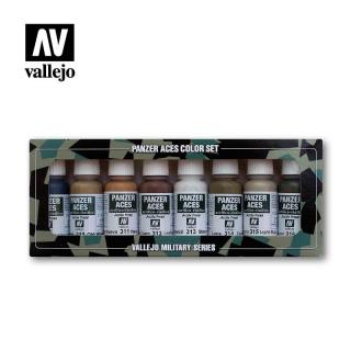 Vallejo 70123 Zestaw 8 farb akrylowych - Wood, Leather and Stencil