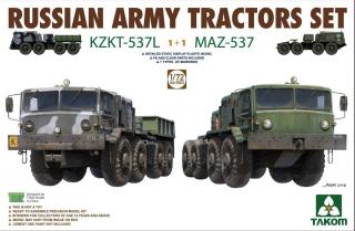 Zestaw 2 ciężarówek rosyjskiej armii  KZKT-537L  MAZ-537 Takom 5003