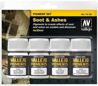 Zestaw 4 modelarskich pigmentów Vallejo 73193 - sadza i proch