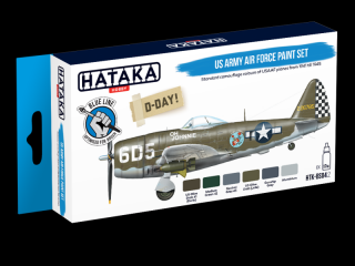 Zestaw akrylowych farb modelarskich do amerykańskich samolotów 1941-1945 - zestaw z firmy Hataka nr BS04.2 6x17ml