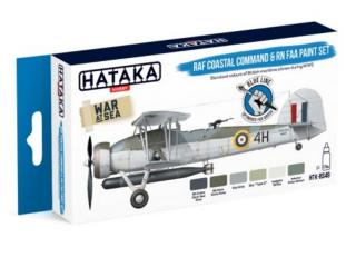 Zestaw akrylowych farb modelarskich do brytyjskich samolotów RAF - zestaw z firmy Hataka nr BS49 6x17ml