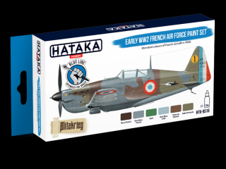 Zestaw akrylowych farb modelarskich do francuskich samolotów z wczesnego okresu WWII - zestaw z firmy Hataka nr BS16 8x17ml