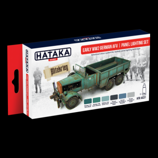 Zestaw akrylowych farb modelarskich do niemieckich pojazdów WWII AFV - zestaw z firmy Hataka nr AS31 6x17ml