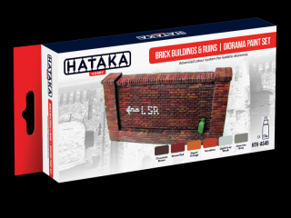 Zestaw akrylowych farb modelarskich do samolotów - ceglane budynki i ruiny - zestaw z firmy Hataka nr AS45 6x17ml