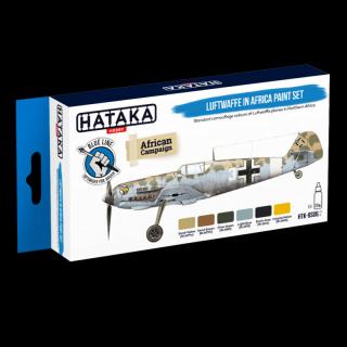 Zestaw akrylowych farb modelarskich do samolotów Luftwaffe w Afryce - zestaw z firmy Hataka nr BS06.02 6x17ml
