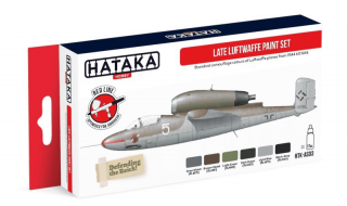 Zestaw akrylowych farb modelarskich do samolotów - późne Luftwaffe - zestaw z firmy Hataka nr AS03 6x17ml