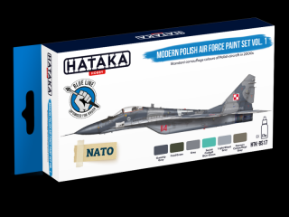 Zestaw akrylowych farb modelarskich do współczesnych polskich samolotów - zestaw z firmy Hataka nr BS17 6x17ml