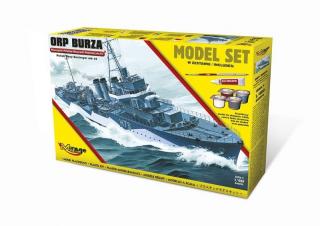 Zestaw modelarski z farbami do sklejania - polski niszczyciel ORP Burza Wz.44 1:400 nr katalogowy 840094