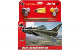 Zestaw modelarski z farbami i klejem - samolot Electric Lightning F.2A do sklejania w skali 1:72 z firmy Airfix nr A55305