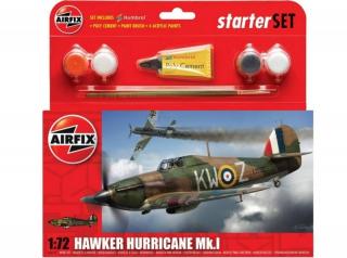 Zestaw modelarski z farbami i klejem - samolot Hawker Hurricane Mk.I do sklejania w skali 1:72