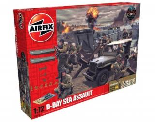 Zestaw modelarski z farbami, klejem i pędzelkami D-Day Sea Assault do sklejania w skali 1:72 z firmy Airfix nr A50156A