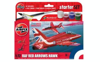 Zestaw modelarski z farbami samolot RAF Red Arrows Hawk 1:72 Airfix A55002