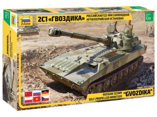 Zvezda 3660 Russian 2S1 Gvozdika 122mm Self-Propelled Howitzer (polska kalkomania) 1/35