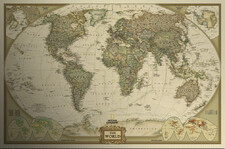 Antyk ścienna mapa świata ozdoba papierowa plakat