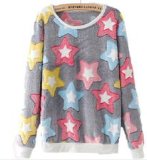 Damski sweter bluza longsleeve wzory gwiazdki