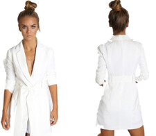 Elegancki płaszcz damski zjawiskowy+ pasek biały