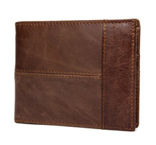 Porządny portfel męski skóra brąz krótki
