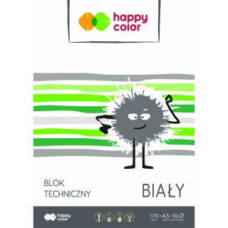 BLOK TECHNICZNY BIAŁY A3 HAPPY COLOR 170G