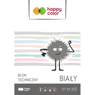 BLOK TECHNICZNY BIAŁY A4 HAPPY COLOR 170G