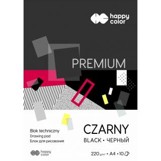 BLOK TECHNICZNY CZARNY A4 HAPPY COLOR PREMIUM 220G