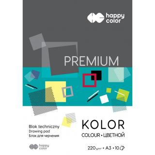 BLOK TECHNICZNY KOLOROWY A3 HAPPY COLOR PREMIUM 220G